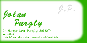 jolan purgly business card